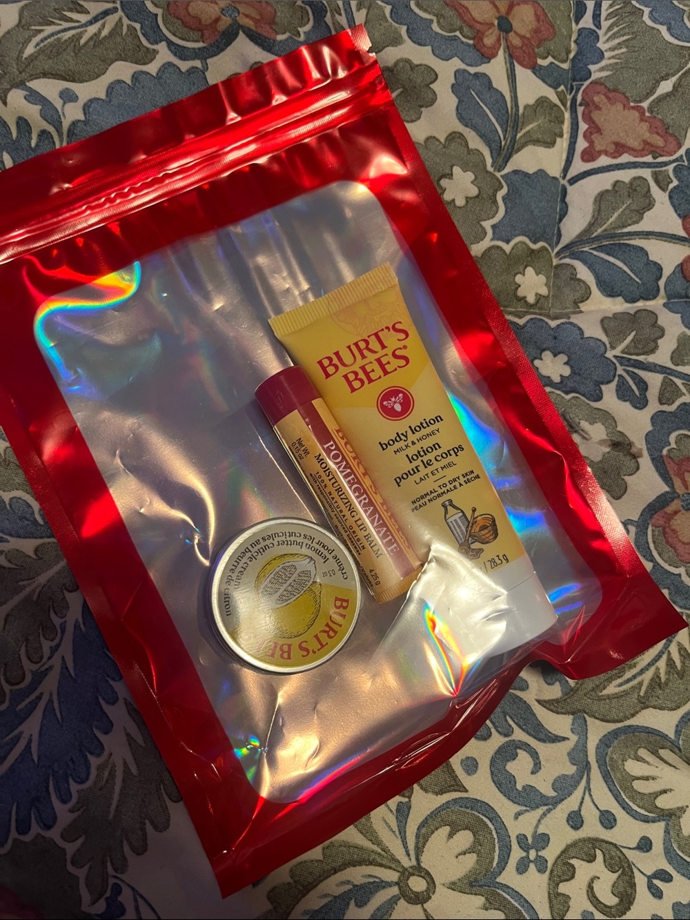 NWT Burt's Bees Lip Care Trio in Red and Yellow Packaging